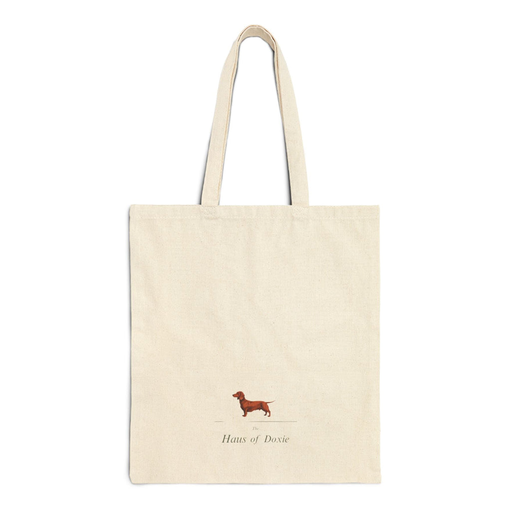 Dachshund Canvas-Einkaufstasche – „Home of Doxie“ Minimalistischer Baumwoll-Shopper