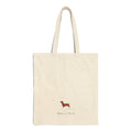 Dachshund Canvas-Einkaufstasche – „Home of Doxie“ Minimalistischer Baumwoll-Shopper