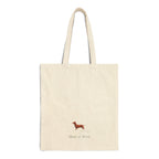 Dachshund Canvas-Einkaufstasche – „Home of Doxie“ Minimalistischer Baumwoll-Shopper