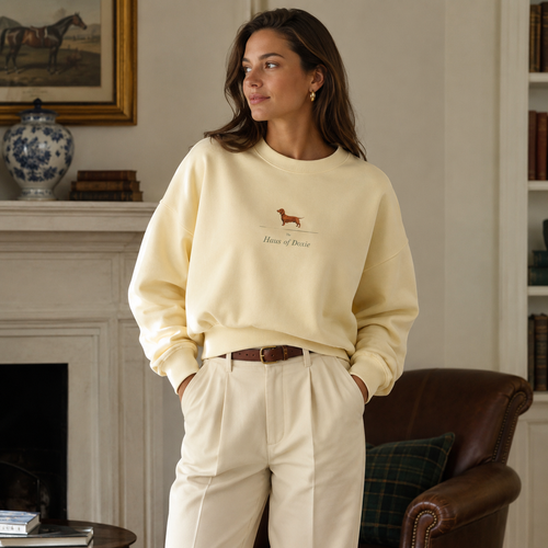 Vintage Washed Doxie Cropped Sweatshirt
